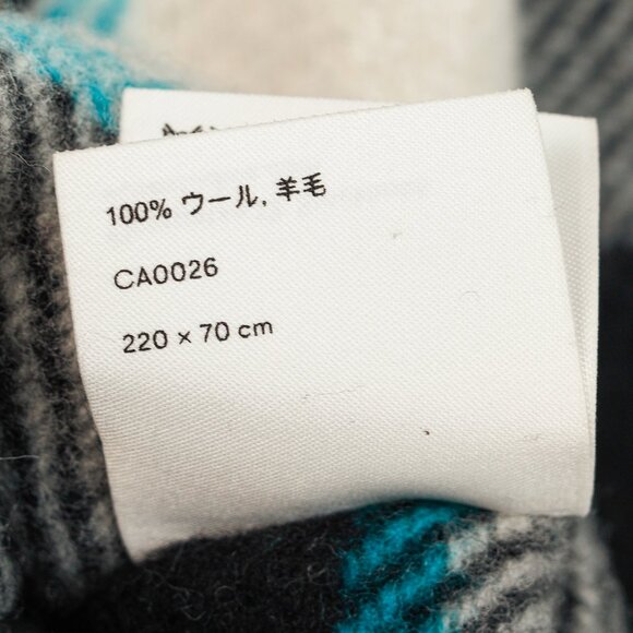 Acne Studios Cassiar Black & White Logo-Print Checked Wool Scarf - Picture 7 of 7